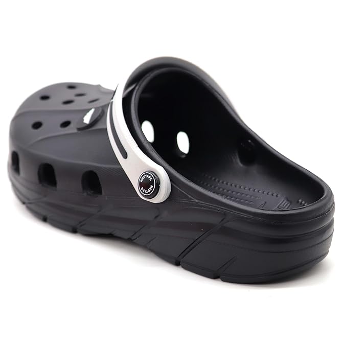 Red Tape Men’s Premium Waterproof EVA Clogs – Lightweight Slip-On Comfort Sandals - Black
