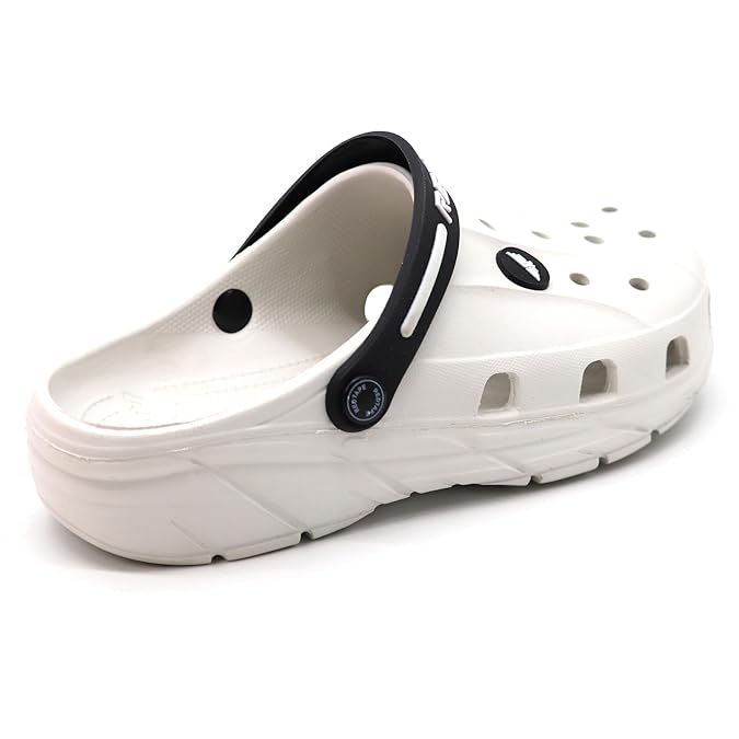 Red Tape Men’s Premium Waterproof EVA Clogs – Lightweight Slip-On Comfort Sandals - Off White