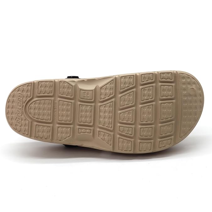 Red Tape Men’s Premium Waterproof EVA Clogs – Lightweight Slip-On Comfort Sandals - Beige