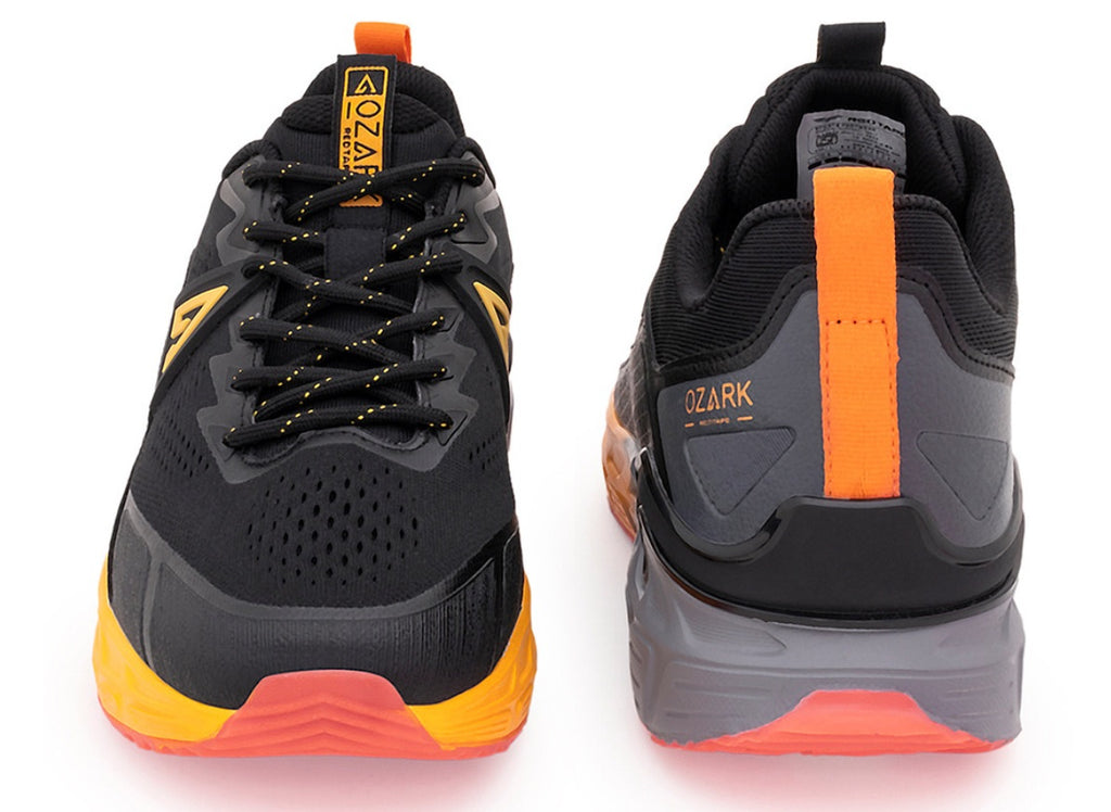 Red Tape Ozark Men's Premium Trail Running Shoes – Black & Bumblebee Yellow High-Cushioning Sneakers