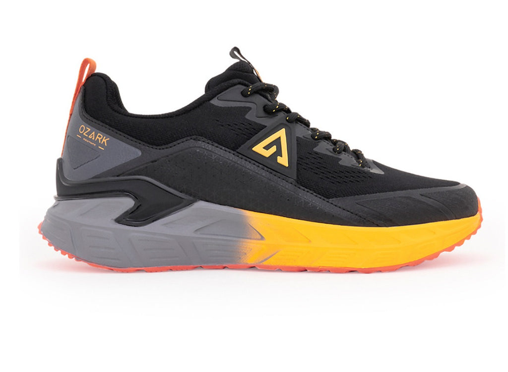 Red Tape Ozark Men's Premium Trail Running Shoes – Black & Bumblebee Yellow High-Cushioning Sneakers