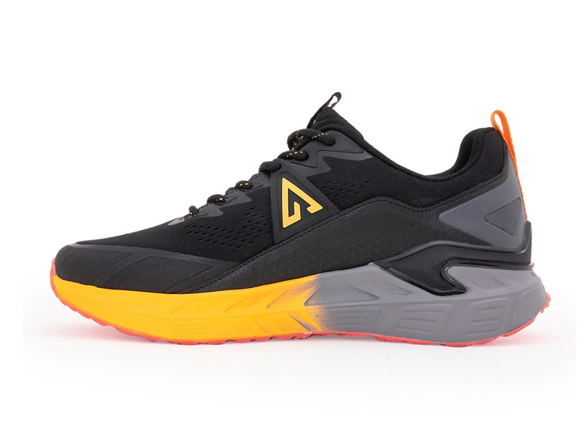 Red Tape Ozark Men's Premium Trail Running Shoes – Black & Bumblebee Yellow High-Cushioning Sneakers