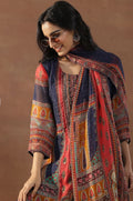 Libas - Royal Indigo Organza Kurta Set – Sweetheart Neck, Zari Embellished Pockets & Dupatta