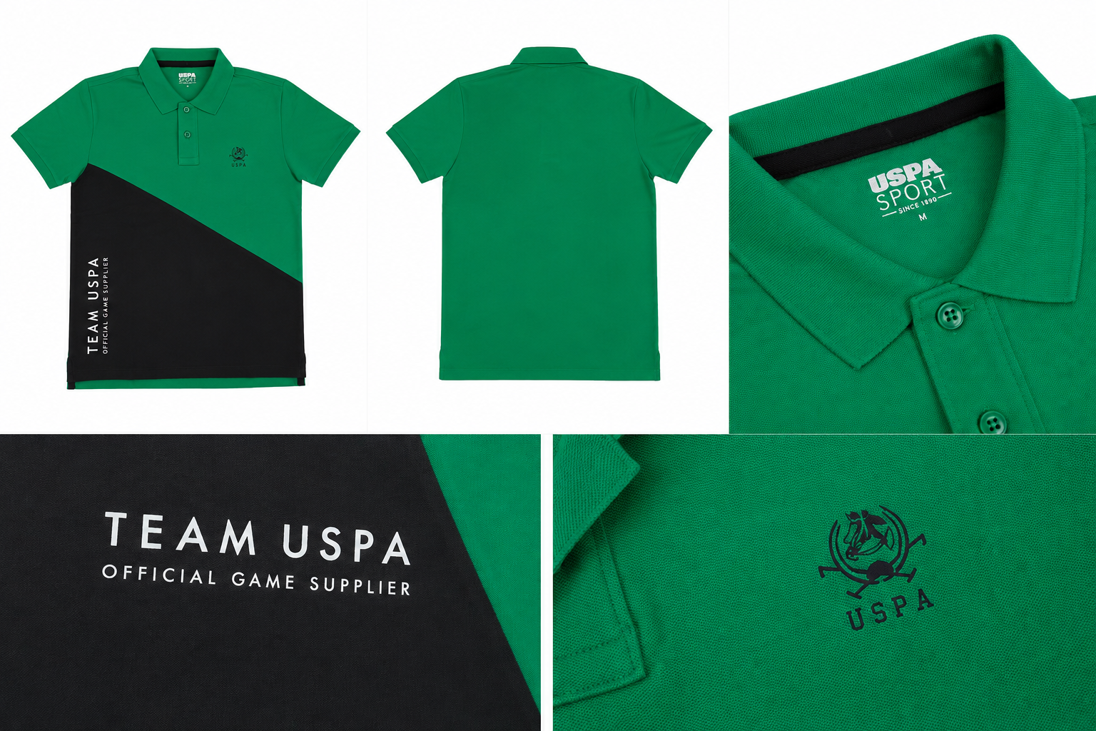 Men’s Colorblock Polo T-Shirt – Green & Black | Premium Cotton Casual Polo